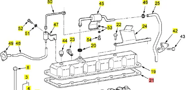 83976376 - Прокладка крышки клап. ГБЦ Ford 675 TM/MXM, TC, CS, CX